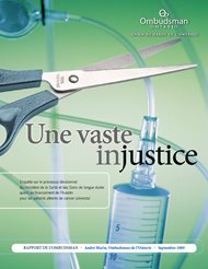 Couverture du rapport Une vaste injustice