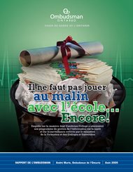 Couverture du rapport Il ne faut pas jouer au malin avec l'école...encore!