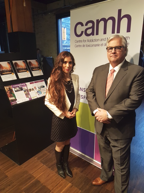 Ombudsman Paul Dubé avec Madame Katy Kamkar, psychologue clinicienne au Centre de toxicomanie et de santé mentale (CTSM) et conseillère médicale au Conseil d'administration de Badge of Life Canada (BOLC)).