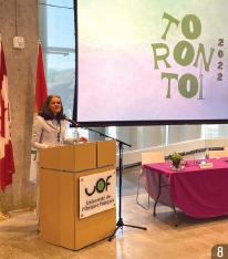French Language Services Commissioner Kelly Burke speaks to participants at the 42nd annual conference of the Association des juristes d’expression française de l’Ontario, Toronto.
