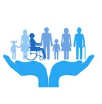 icon of people standing on two open hands
