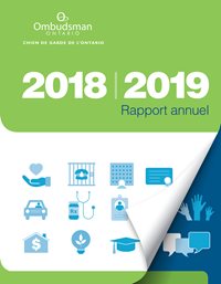 Couverture du rapport annuel 2018-2019 du bureau de l'Ombudsman de l'Ontario