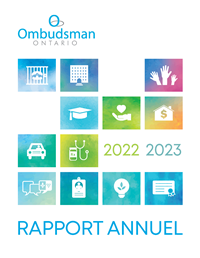 Couverture du rapport annuel 2022-2023 du bureau de l'Ombudsman de l'Ontario