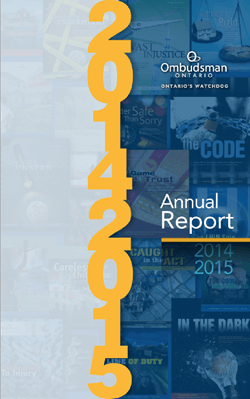 Cover of the Ombudsman Ontario's 2014-2015 annual report