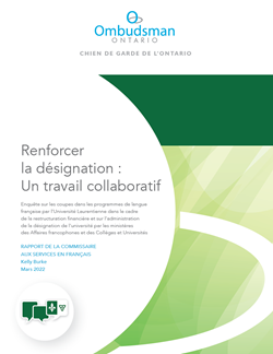 Couverture du rapport « Renforcer la désignation : Un travail collaboratif »