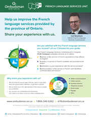 Link to 'Help us improve the French language services' poster