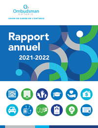 Couverture du rapport annuel 2021-2022 du bureau de l'Ombudsman de l'Ontario
