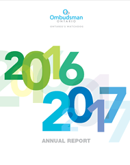 Cover of the Ombudsman Ontario's 2016-2017 Annual report