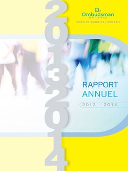 Couverture du rapport annuel de 2013-2014