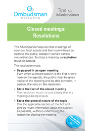 Link to Closed Meetings - Resolutions