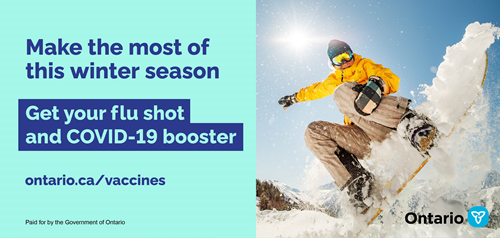 Figure 6: A year later, another “winter safety” campaign promoted COVID boosters between December 2022 and January 2023 in English only.