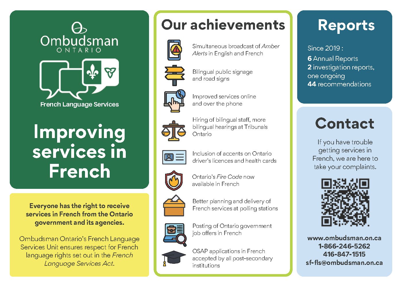 Link to &aposHow we help improve services in French' card