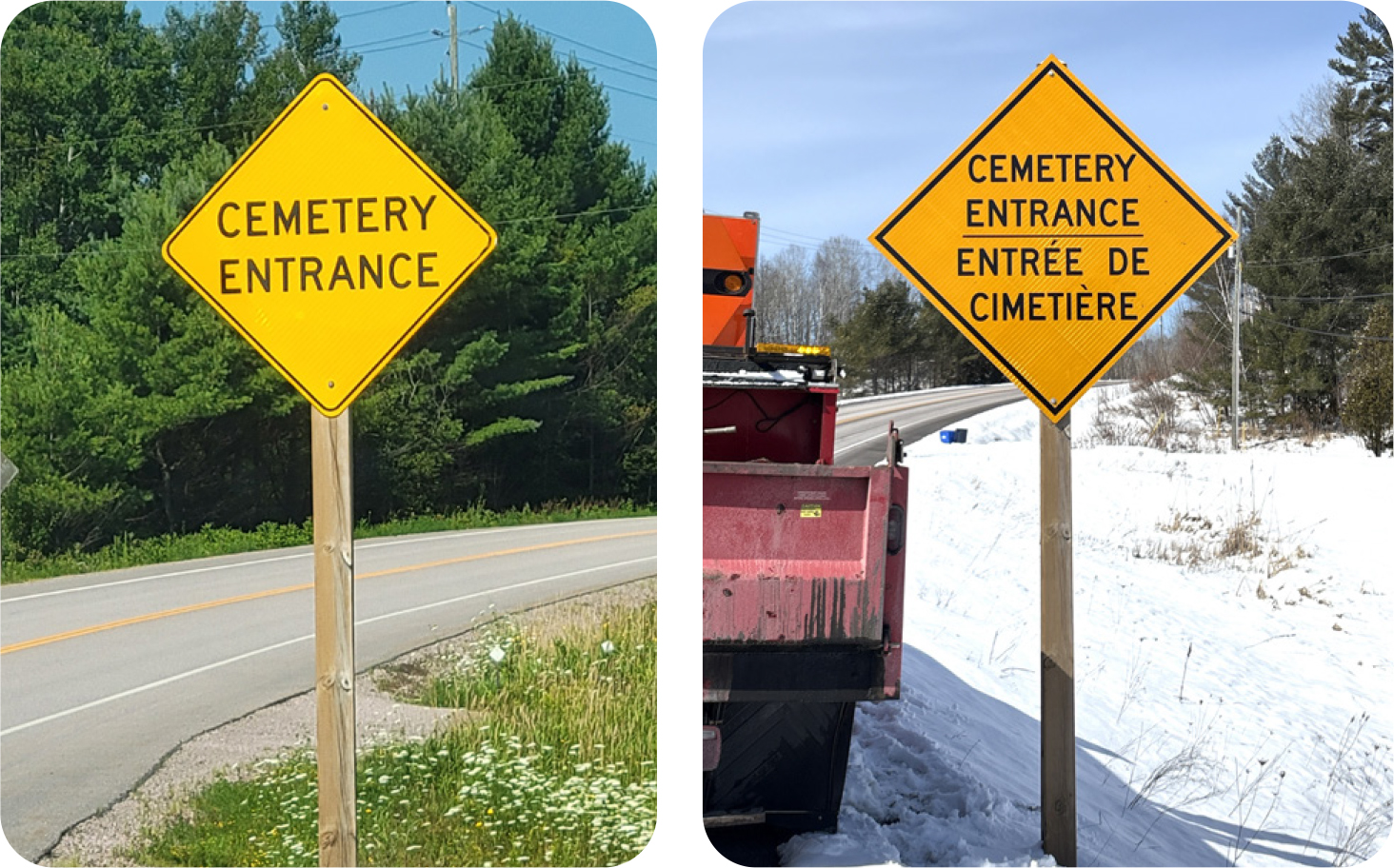 cemetery entrance on Highway 64