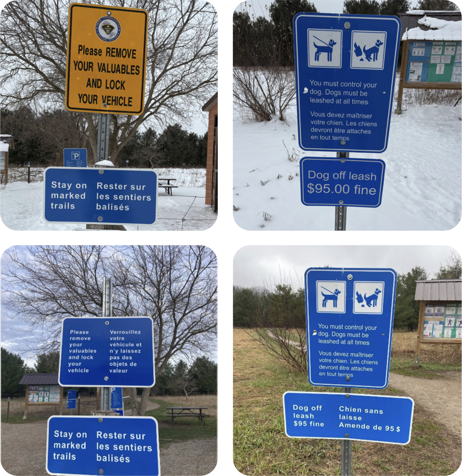 signs in Komoka Provincial Park