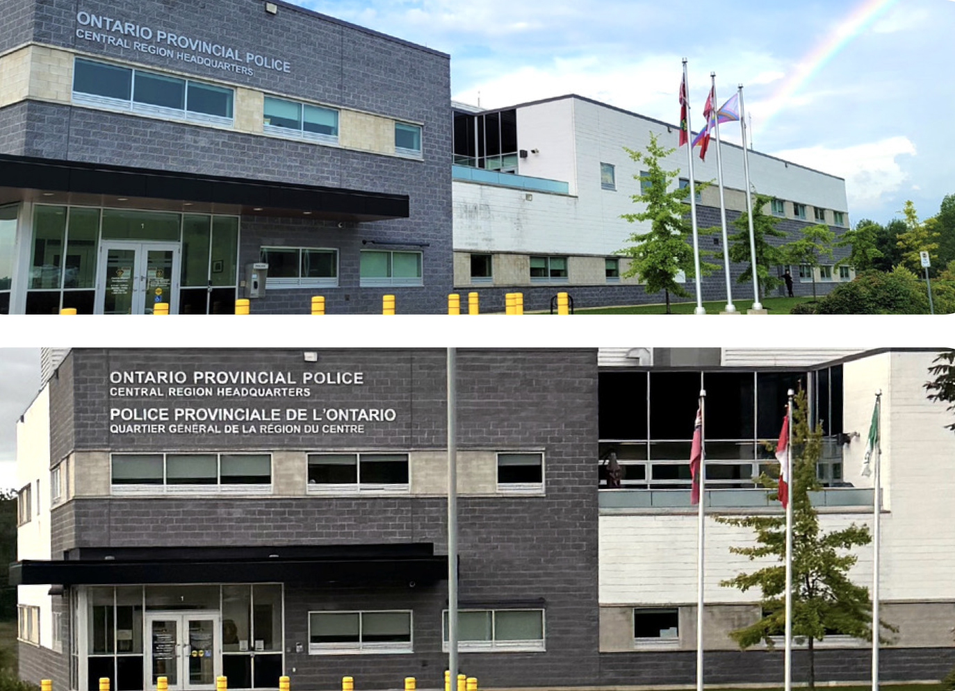 signage on the OPP’s Central Regional Headquarters building