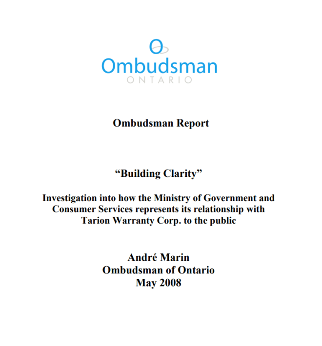 Cover of report, Building Clarity