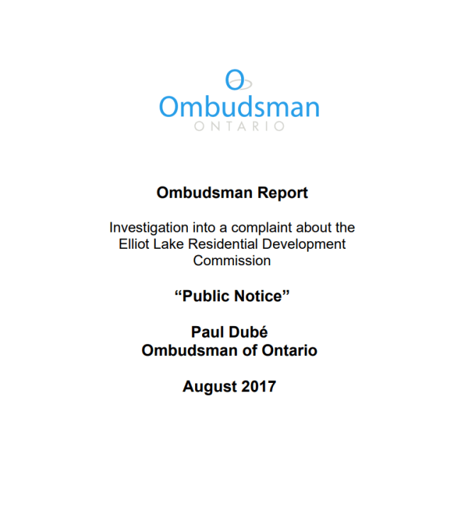 Cover of report, Public Notice