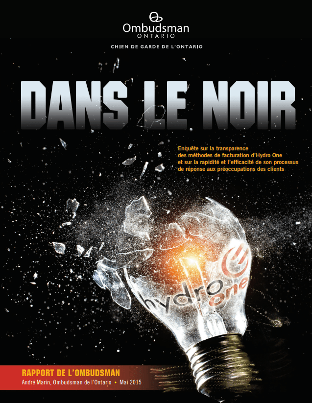 Couverture du rapport, Dans le noir