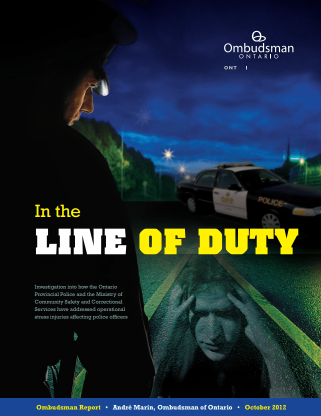 Cover of report, In the Line of Duty