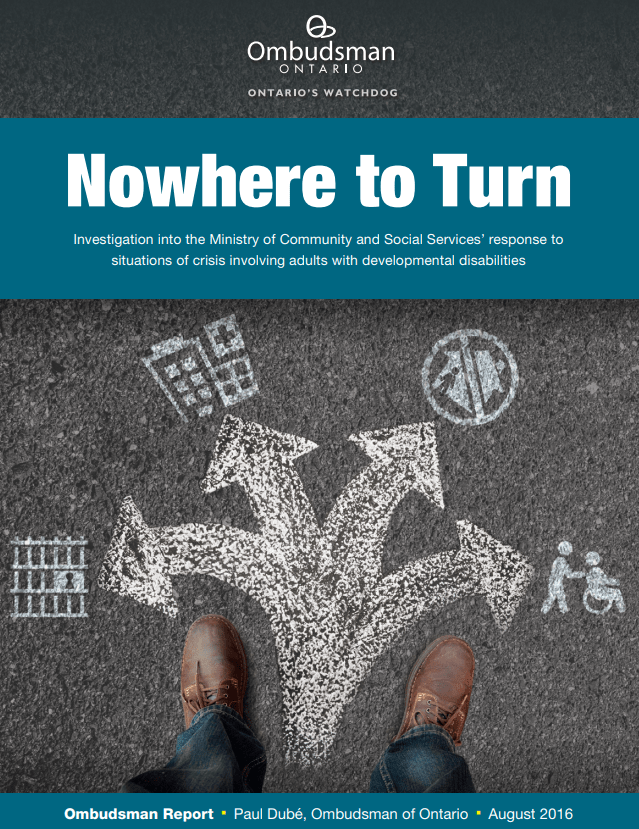 Cover of report, Nowhere to Turn