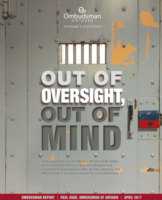 Cover of report, Out of Oversight, Out of Mind