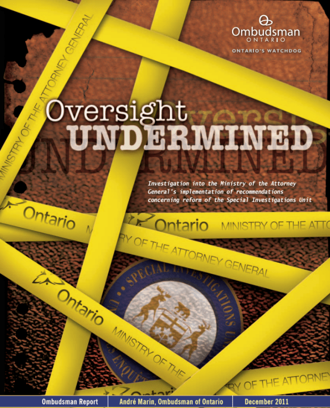 Cover of report, Oversight Undermined