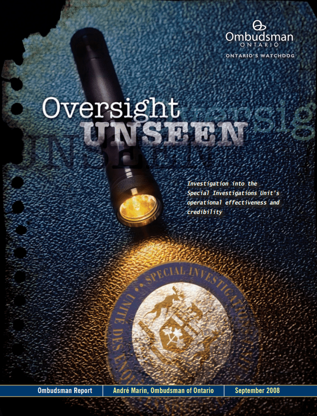 Cover of report, Oversight Unseen