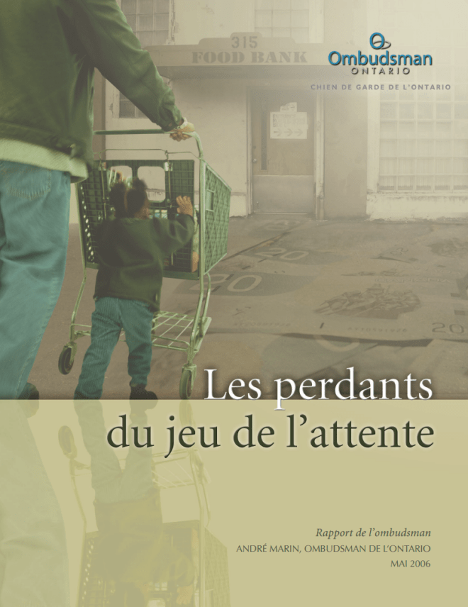 Coverture du rapport, Les perdants du jeu de l'attente
