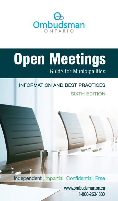 cover of Open Meetings Guide for Municipalities