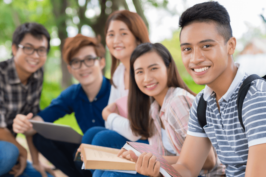 A group of students