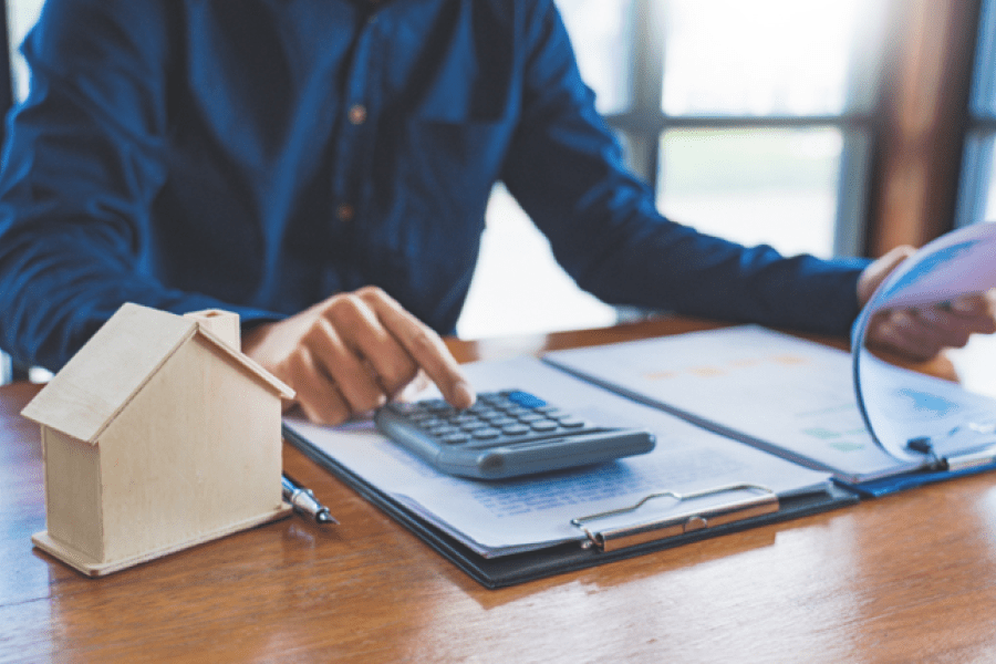 Person using calculator