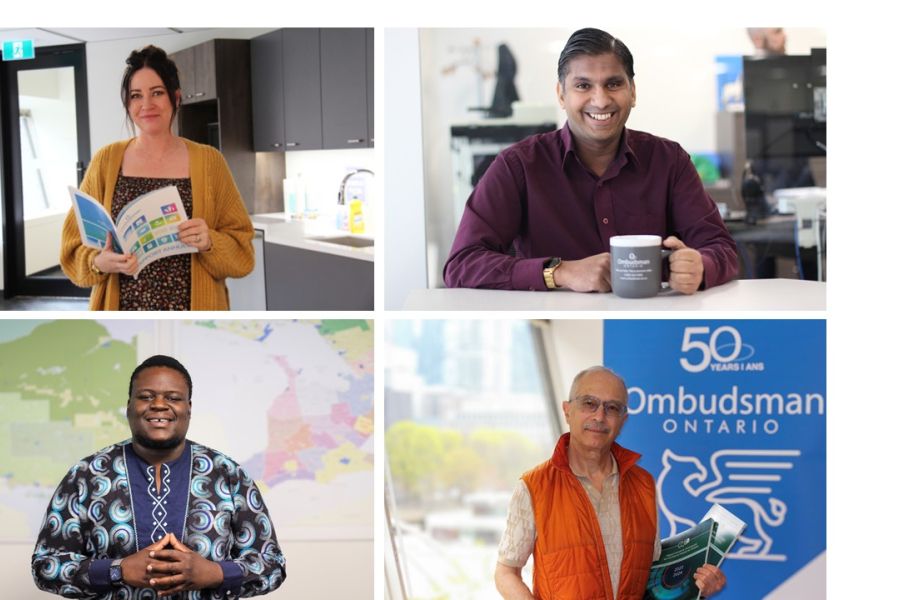  Collage de quatre membres du personnel de l'Ombudsman
