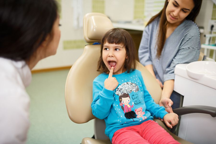 Young child at dentist